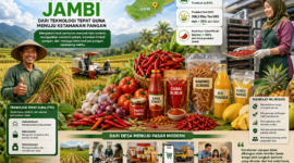 Hilirisasi pangan Jambi berbasis Teknologi Tepat Guna (TTG) menjadi solusi memperkuat ketahanan pangan, menekan limbah panen.( Ilustrasi Poto : AI )