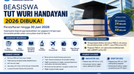 Beasiswa Tut Wuri Handayani 2026 resmi dibuka hingga 30 Juni. Cek syarat, penerima, dan manfaat lengkap untuk PNS yang ingin lanjut S2 dan S3.( Poto : AI ).