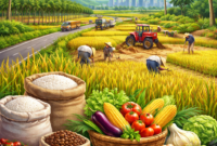 Pemerintah dan pelaku sektor pertanian di Jambi terus mendorong penguatan ketahanan pangan daerah.( Ilustrasi Poto : AI )