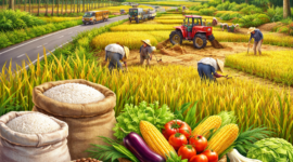 Pemerintah dan pelaku sektor pertanian di Jambi terus mendorong penguatan ketahanan pangan daerah.( Ilustrasi Poto : AI )