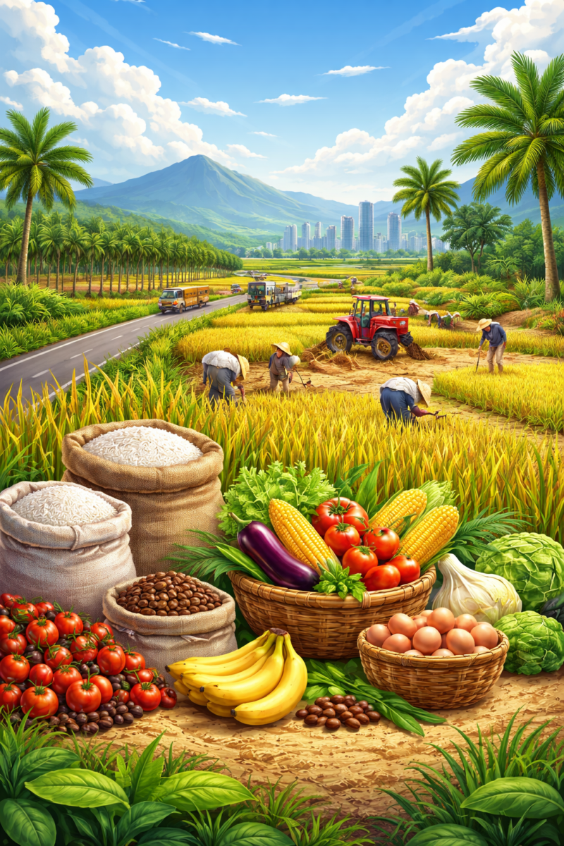 Pemerintah dan pelaku sektor pertanian di Jambi terus mendorong penguatan ketahanan pangan daerah.( Ilustrasi Poto : AI )