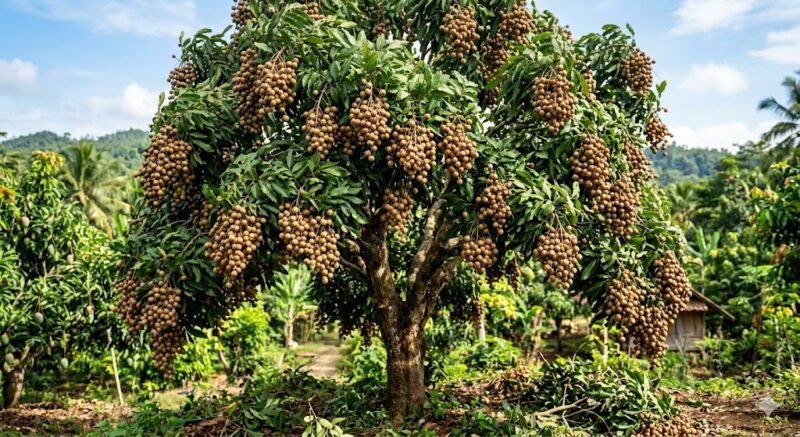 Kelengkeng New Kristal menjadi favorit karena buahnya besar, berdaging bening seperti kristal, dan memiliki rasa manis.( Poto : AI )