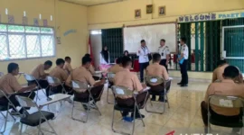 Ujian kesetaraan LPKA Muara Bulian diikuti 10 anak binaan dengan dukungan Disdikbud Batang Hari.( Poto : ANTARA/ Humas LPKA Muara Bulian )