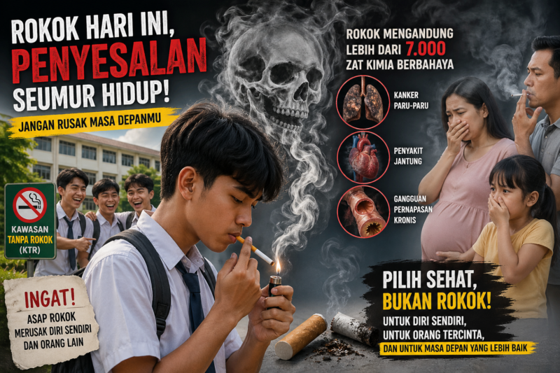Perokok Remaja Jambi Meningkat: Ancaman Kesehatan dan Solusi Pencegahannya.( Ilustrasi Poto : AI ).