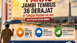 Panas Jambi Capai 36 Derajat di Musim Hujan, BMKG Jelaskan Penyebabnya ( ilustrasi poto : AI )