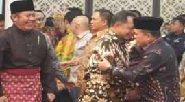 Gubernur Jambi Al Haris menghadiri Halal Bihalal Sumbagsel di Palembang bersama Menko Pangan Zulkifli Hasan dan para tokoh nasional.( Poto : Jambi SATU.id ).