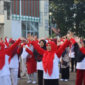 DPW FK KBIHU dan Kemenhaj Jambi menggelar Senam Sehat Berkah untuk calon jemaah haji 2026.( Poto : Universitas Jambi ).