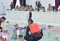 Polda Jambi menggelar olah strategi dan Tactical Floor Game (TFG) di Gedung Tri Darma Polresta Jambi.( Poto : makalamnews.id ).