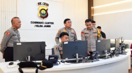 Polda Jambi menggelar Rakernis SPKT dan pengecekan Call Center Polri 110 untuk memperkuat layanan digital, mempercepat respons.( Poto : infojambi.com/Andra )