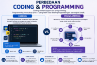 Ketahui perbedaan coding dan programming secara lengkap, mulai dari pengertian, ruang lingkup, hingga contoh penerapannya dalam dunia teknologi dan pengembangan software. ( AI )