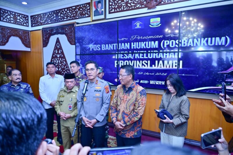 Peresmian Posbankum Desa Jambi memperluas akses keadilan melalui layanan bantuan hukum gratis bagi masyarakat hingga tingkat desa.( Poto : TBNews ).