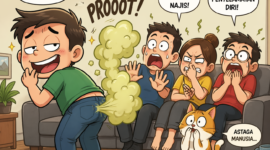 Kentut berlebihan dan perut kembung bisa jadi tanda gangguan pencernaan. Kenali penyebab, gejala, dan kapan harus ke dokter. ( iluatrasi Poto : AI )