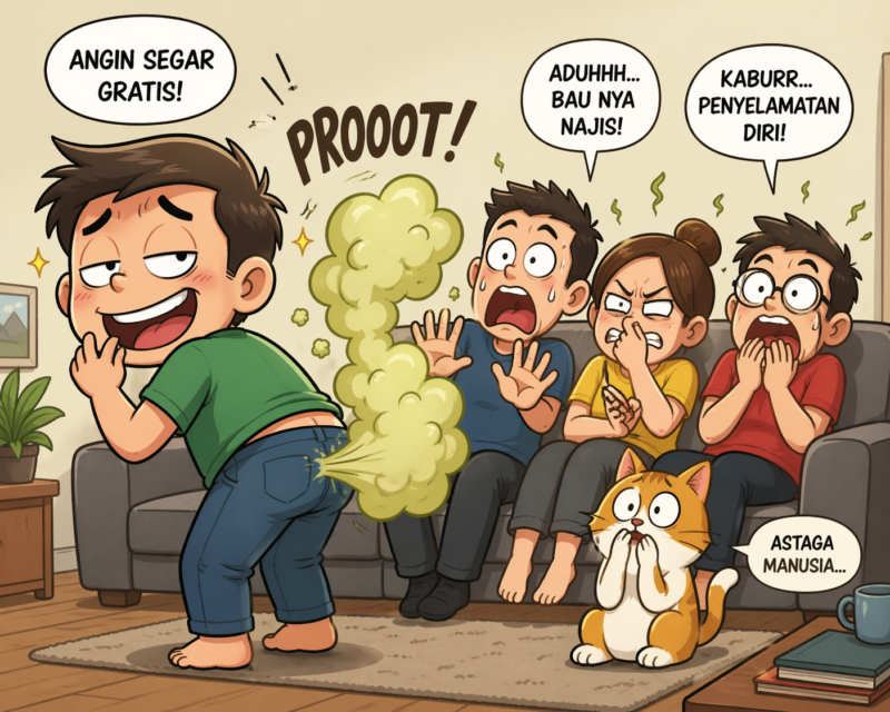 Kentut berlebihan dan perut kembung bisa jadi tanda gangguan pencernaan. Kenali penyebab, gejala, dan kapan harus ke dokter. ( iluatrasi Poto : AI )