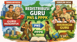 Redistribusi Guru PNS dan PPPK Segera Dimulai untuk Atasi Ketimpangan Pendidikan. ( Ilustrasi Poto : AI )