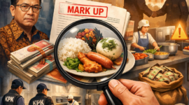 Transparency International Indonesia menyoroti risiko korupsi dalam program Makan Bergizi Gratis (MBG). KPK juga menemukan potensi penyimpangan. ( Ilustrasi Poto : AI )