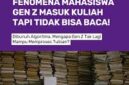 Mahasiswa Gen Z kesulitan membaca teks akademik menjadi sorotan dosen dan memicu perubahan metode belajar di kampus.( Ilustrasi Poto : ig.@jemberyangitu ).