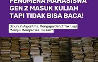 Mahasiswa Gen Z kesulitan membaca teks akademik menjadi sorotan dosen dan memicu perubahan metode belajar di kampus.( Ilustrasi Poto : ig.@jemberyangitu ).