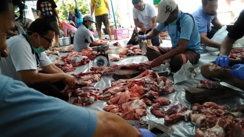 Daging kurban boleh dimakan oleh orang yang berkurban sebanyak apa? Simak aturan pembagian sesuai syariat Islam di sini.( Poto : Kr Jogja ).