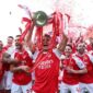 Arsenal akhirnya menutup musim 2025/2026 dengan status juara Liga Inggris( Poto : istimewa ).