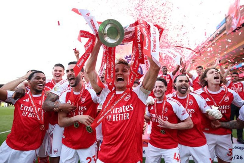 Arsenal akhirnya menutup musim 2025/2026 dengan status juara Liga Inggris( Poto : istimewa ).