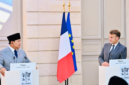 Prabowo Subianto Bertemu Emmanuel Macron di Paris( Poto : Presiden Republik Indonesia ).