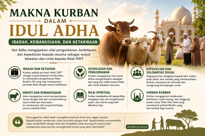 Makna Kurban dalam Idul Adha: Ibadah, Kemanusiaan, dan Ketakwaan.( Poto :AI )
