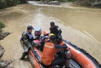 Tim SAR gabungan melakukan pencarian Yahya (57) yang diduga hilang di Sungai Batang Mesumai. ( Poto : Akses Jambi ).