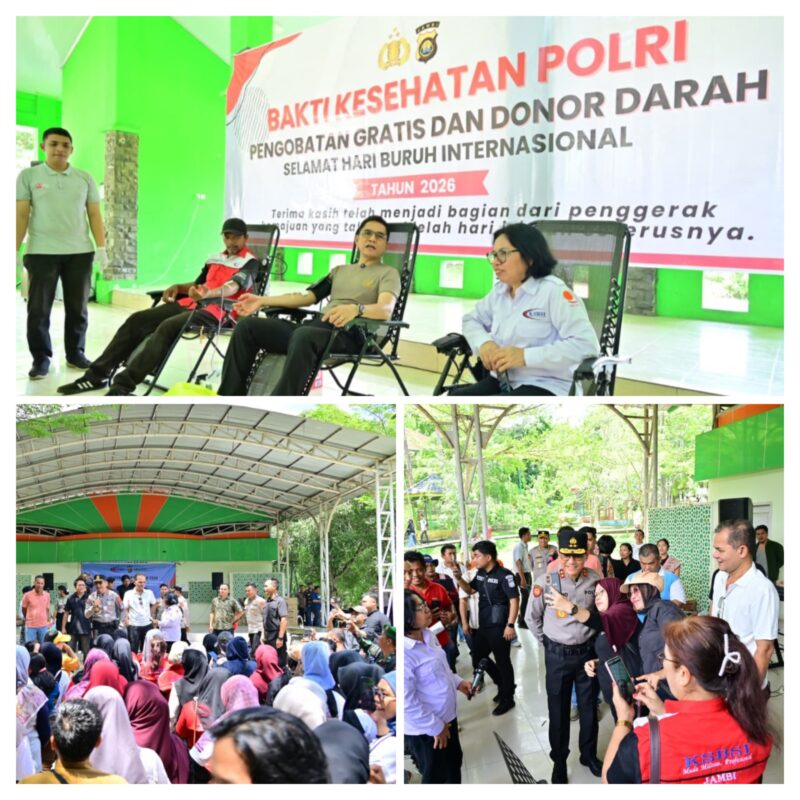 Peringatan Hari Buruh Internasional (May Day) 2026 di Provinsi Jambi berlangsung aman, tertib, dan penuh kebersamaan.( Poto : MITRA MABES).