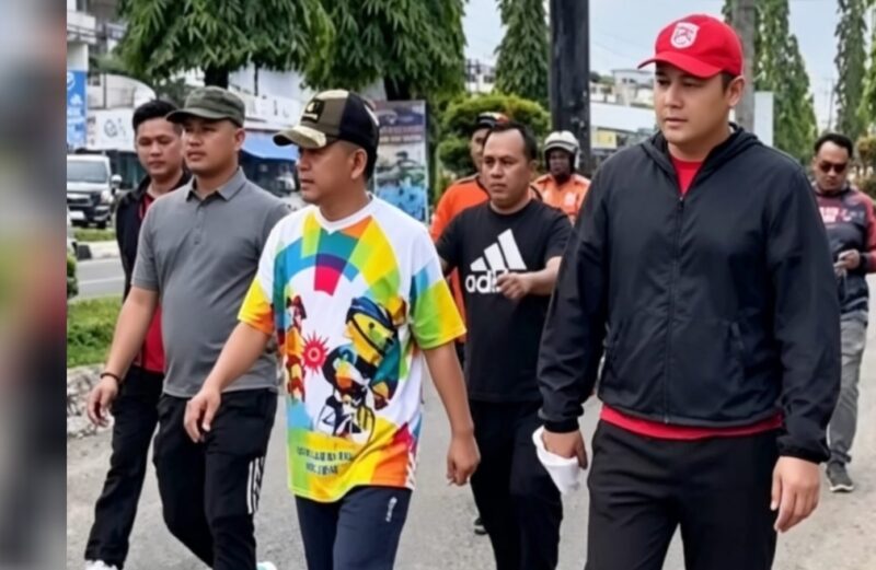 Bupati Merangin, M. Syukur mengajak seluruh masyarakat ikut menjaga kenyamanan area Car Free Day.( Poto : jambiekspres.co.id ).
