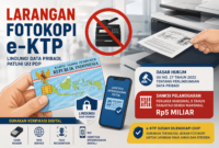 Kemendagri melarang fotokopi e-KTP karena berisiko melanggar UU Perlindungan Data Pribadi. Pemerintah mendorong verifikasi digital seperti card reader dan IKD.( Ilustrasi Poto : AI ).