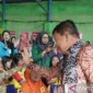 Pemkot Jambi mendorong kreativitas anak PAUD melalui lomba mewarnai sebagai upaya meningkatkan kualitas SDM menuju Indonesia Emas 2045.( Poto : ANTARA ).