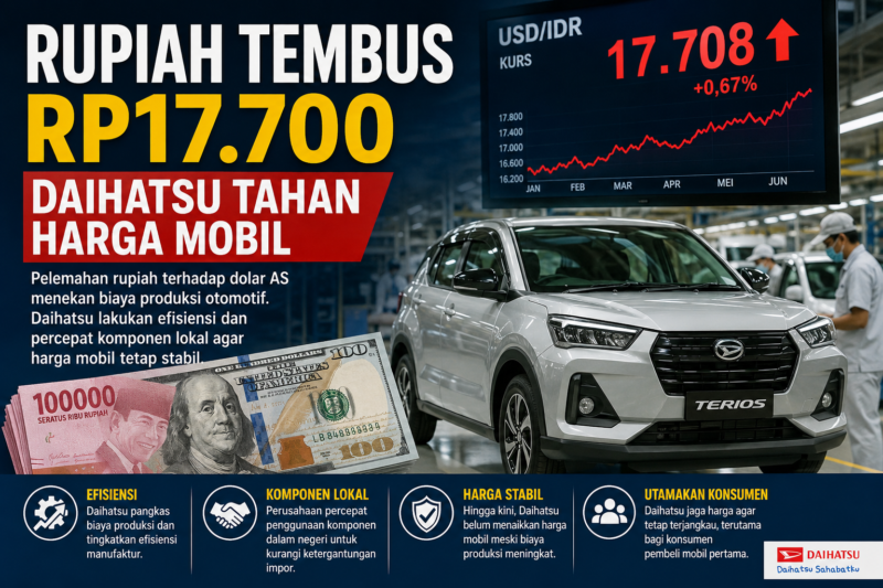 Kondisi rupiah melemah membuat Daihatsu efisiensi dan tetap menahan harga mobil di Indonesia otomoti( Ilustrasi poto : chatGPT ).