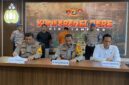 Konferensi pers penusuk kondektur bus Damri oleh Polresta Bandar Lampung, Kamis (13/2/2025).(KOMPAS.COM/TRI PURNA JAYA)