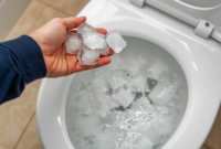 Tren membersihkan toilet dengan es batu kembali viral di media sosial. Simak cara kerja, manfaat, serta risiko metode sederhana ini untuk kloset rumah.( Poto : KOMPAS.com ).