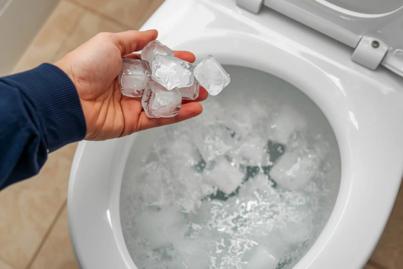 Tren membersihkan toilet dengan es batu kembali viral di media sosial. Simak cara kerja, manfaat, serta risiko metode sederhana ini untuk kloset rumah.( Poto : KOMPAS.com ).