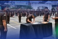 Kejati Jambi melantik 170 ASN berdasarkan Peraturan Pemerintah Nomor 11 Tahun 2017 tentang Manajemen PNS.( Poto : jambiekspres.co.id ).