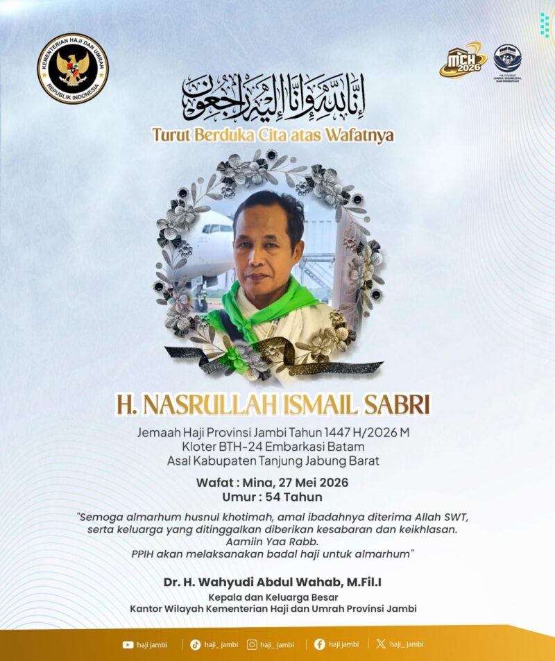 Nasrullah Ismail Sabri (54), meninggal dunia di Mina, Arab Saudi.( Poto : jambiekspres.co.id )