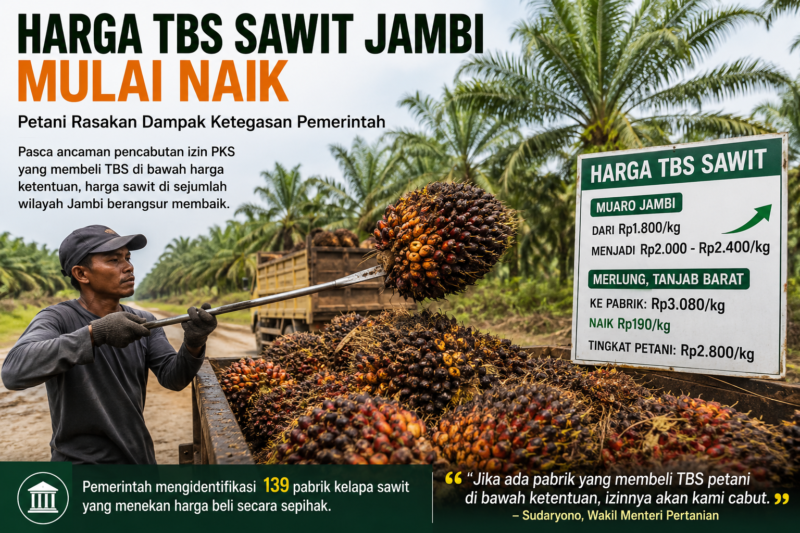 Pemerintah mengancam 123 PKS yang masih membeli TBS sawit di bawah harga acuan ( Poto :chatGPT )