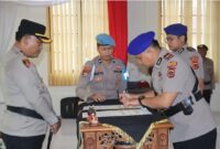 Kapolres M. Kuswicaksono memimpin langsung sertijab Polres Tanjab Barat di Aula Rekonfu Lantai 2, Jumat (29/5/2026).( Poto : 