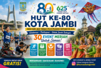 Pemkot Jambi menggelar 30 event kolaboratif untuk merayakan HUT ke-80 dan Hari Jadi Kota Jambi 2026 bersama masyarakat dan UMKM.( Poto : AI)