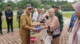 Danrem 042/Gapu Brigjen TNI Nyamin dan Wakil Bupati Merangin A. Khafidh.( Poto : jambiprima.com ).