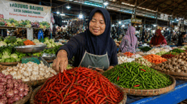Seorang Pedagang Cabai (Foto: Ist)