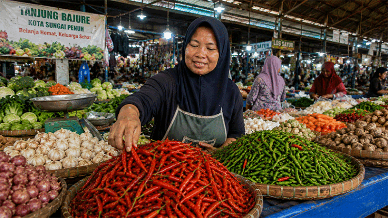 Seorang Pedagang Cabai (Foto: Ist)