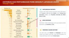 Ekonomi Provinsi Jambi pada Triwulan I-2026 tumbuh positif. Sektor listrik dan gas mencatat pertumbuhan tertinggi, sementara pertanian masih menjadi penopang utama PDRB daerah.( Poto : sidakpost.id ).