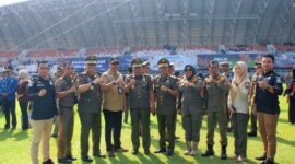 Wagub Jambi Abdullah Sani menghadiri peringatan HUT Damkar, Satpol PP, dan Satlinmas 2026 di Palembang.( Poto : Ampar.id)