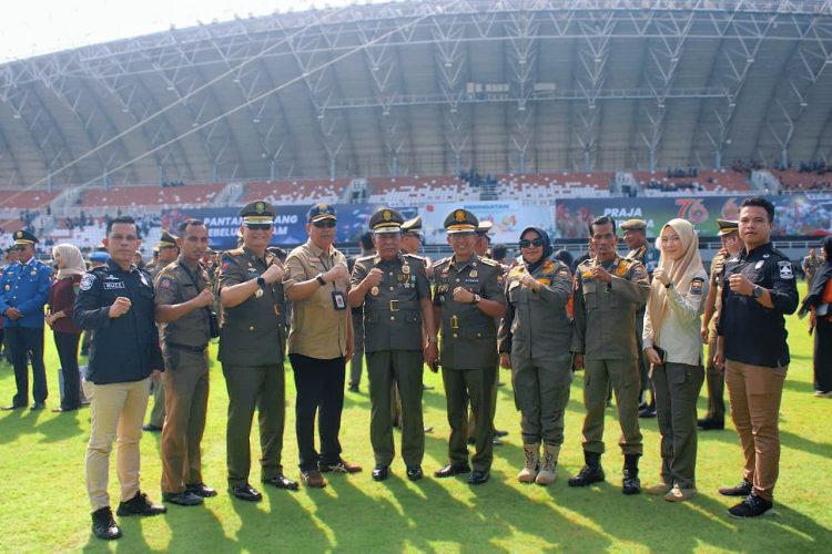 Wagub Jambi Abdullah Sani menghadiri peringatan HUT Damkar, Satpol PP, dan Satlinmas 2026 di Palembang.( Poto : Ampar.id)
