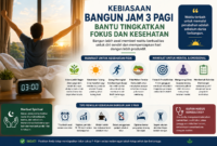 Kebiasaan bangun jam 3 pagi dipercaya membantu meningkatkan fokus, kesehatan fisik, produktivitas, serta ketenangan mental. ( Ilustrasi Poto : AI )