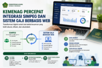 Kemenag mempercepat integrasi SIMPEG dengan sistem gaji berbasis web untuk meningkatkan akurasi data pegawai. ( Ilustrasi Poto : AI )