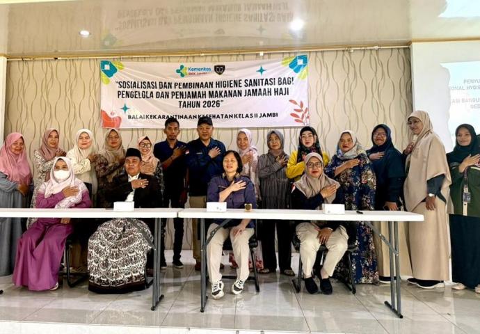 Kebersihan makanan haji Jambi menjadi prioritas utama jelang Haji 2026. Kemenhaj Jambi memperketat higiene makanan dan sanitasi asrama demi kesehatan jemaah.( Poto : JAMBIlink).
