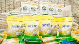 Penyaluran beras SPHP Bulog mencapai 240 ribu ton di seluruh Indonesia untuk menjaga stabilitas harga dan memastikan ketersediaan pangan nasional tetap aman.( Poto : istimewa ).
